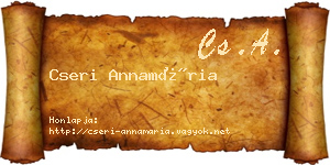Cseri Annamária névjegykártya
