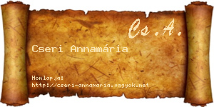 Cseri Annamária névjegykártya