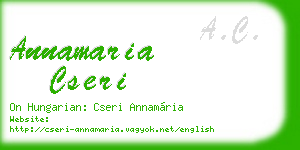 annamaria cseri business card